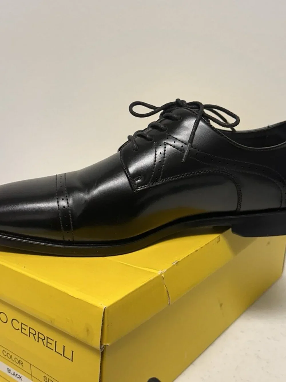 Antonio Cerrelli Black Oxford Dress Shoes Mens Size 13 Lace Up Faux Leather
